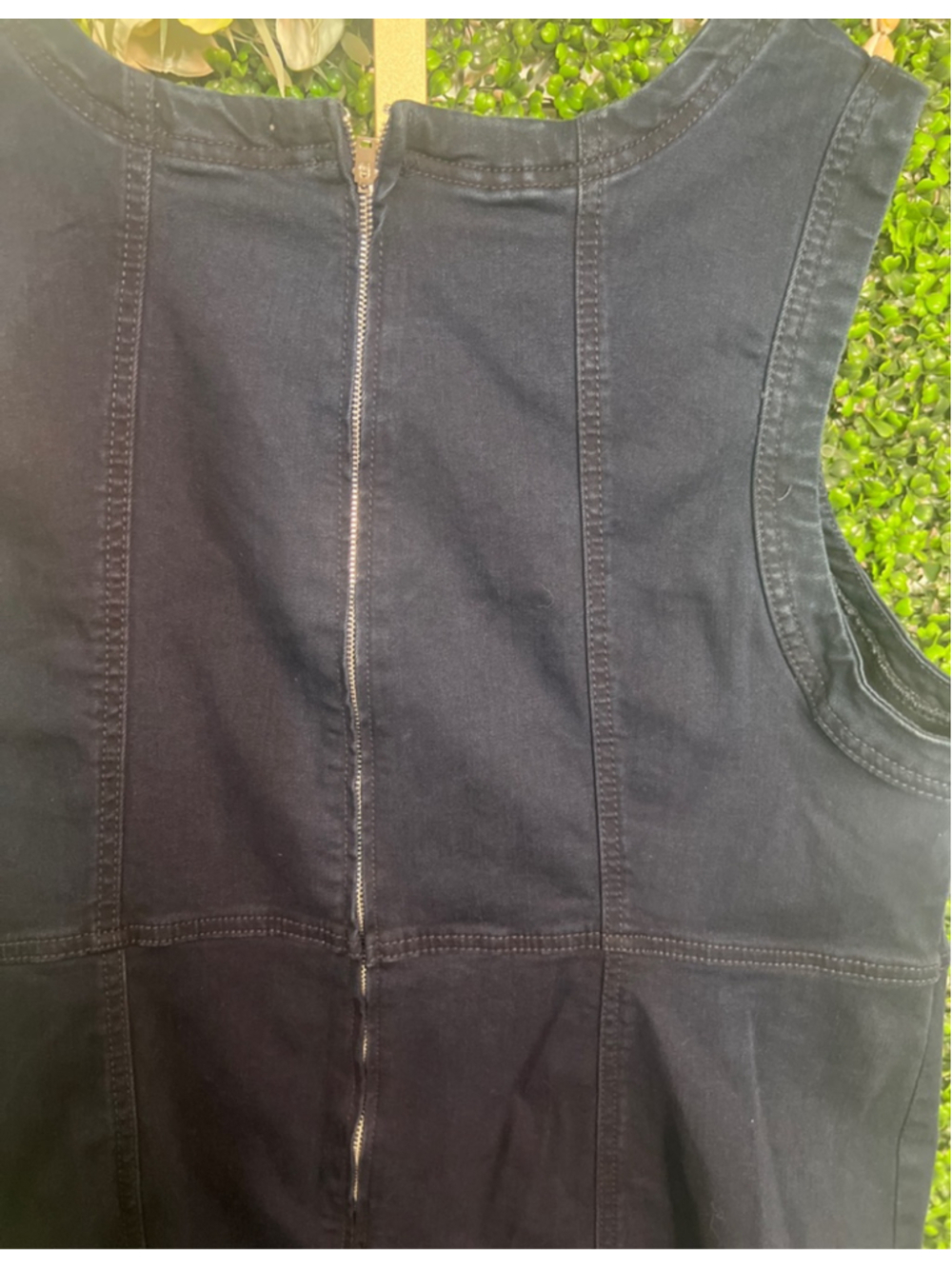 AVA & VIV Navy Sleeveless Denim Sark Wash Bodycon Dress Knee Length Plus Size 20 - Picture 7 of 8